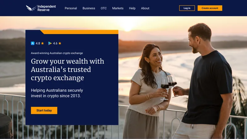 Independent Reserve home page for Australian visitors