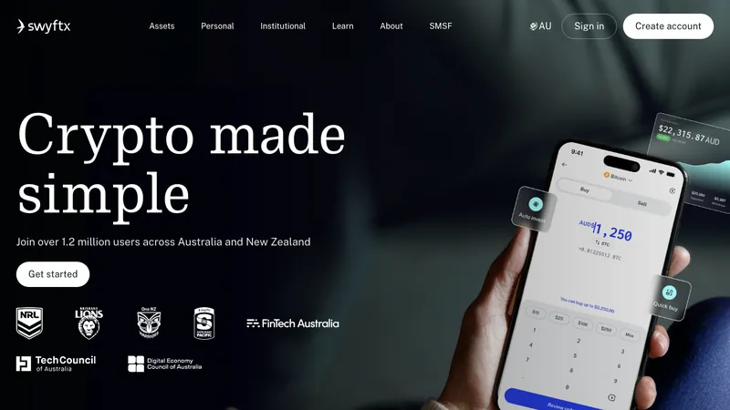 Swyftx home page for Australian visitors