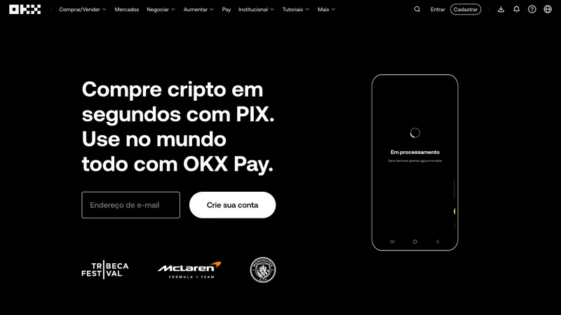 OKX home page for visitors in Brazil