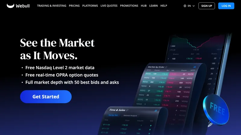 Webull Canada home page