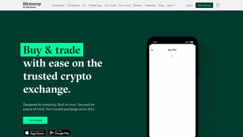 Bitstamp home page for European visitors