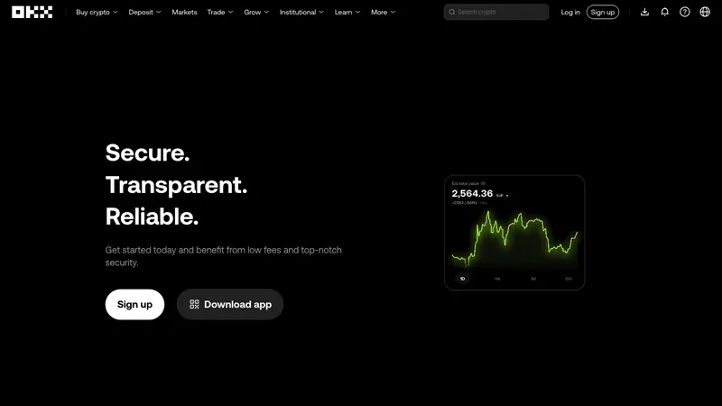 OKX home page for European visitors
