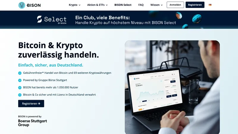 Bison home page for visitors in Germany
