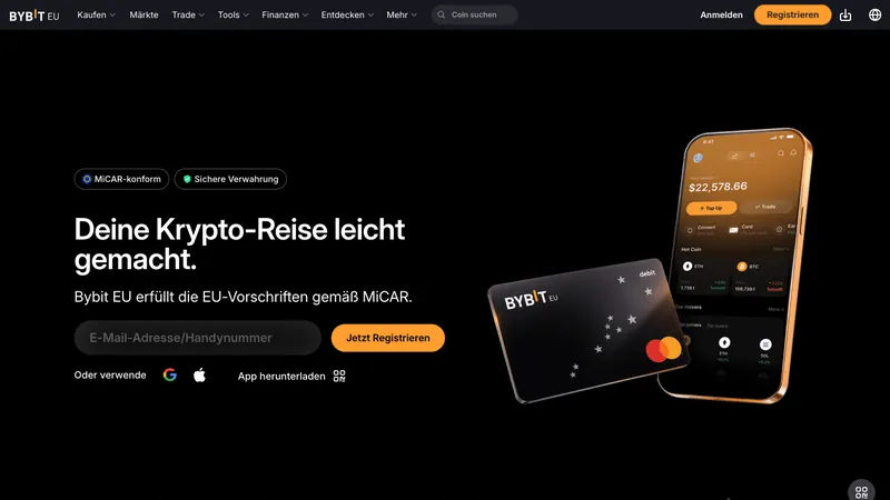 Bybit EU home page for visitors in Germany