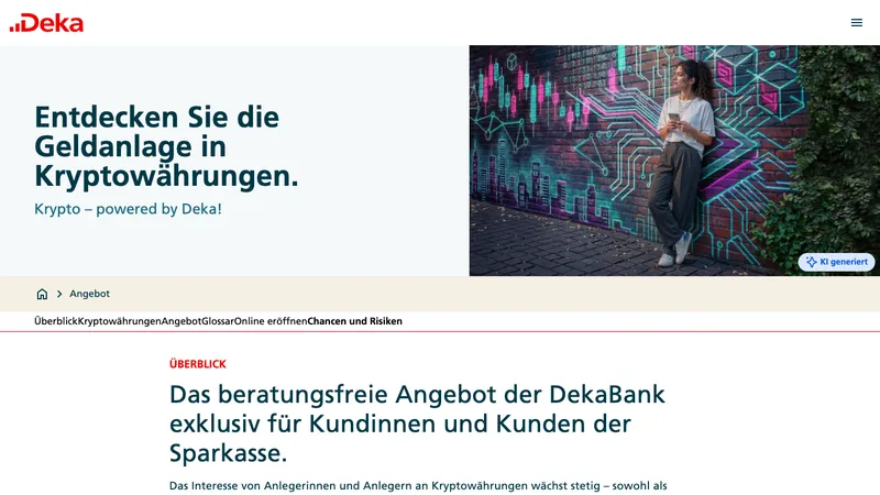 Deka crypto offer page for Sparkasse customers