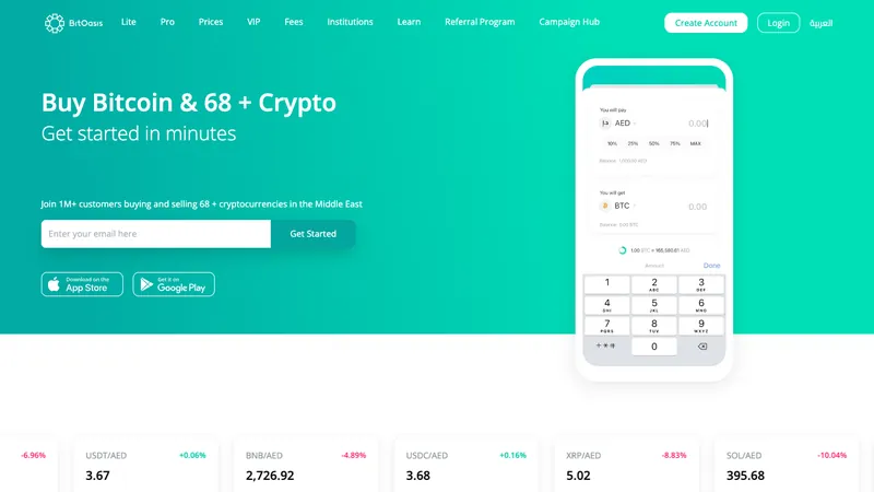 BitOasis home page for visitors in Saudi Arabia