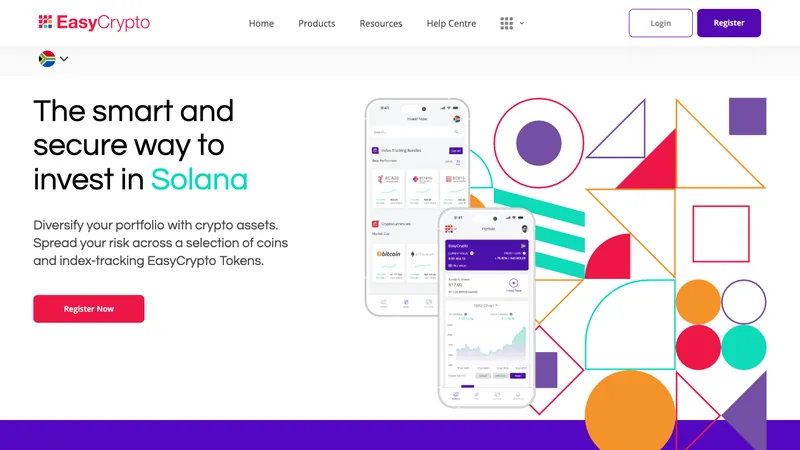 EasyCrypto home page for visitors in South Africa