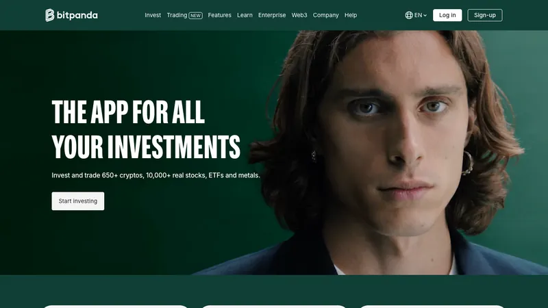 Bitpanda home page for visitors in Switzerland