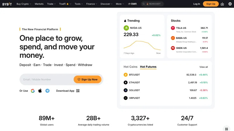 Bybit home page for UAE visitors