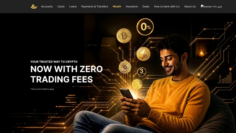 Liv's crypto page for UAE visitors