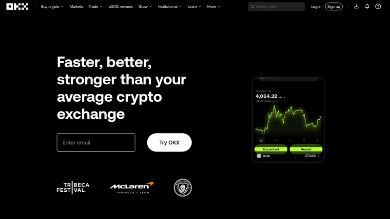 OKX home page for US visitors