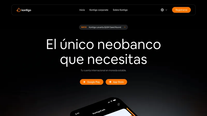 Kontigo home page for visitors in Venezuela