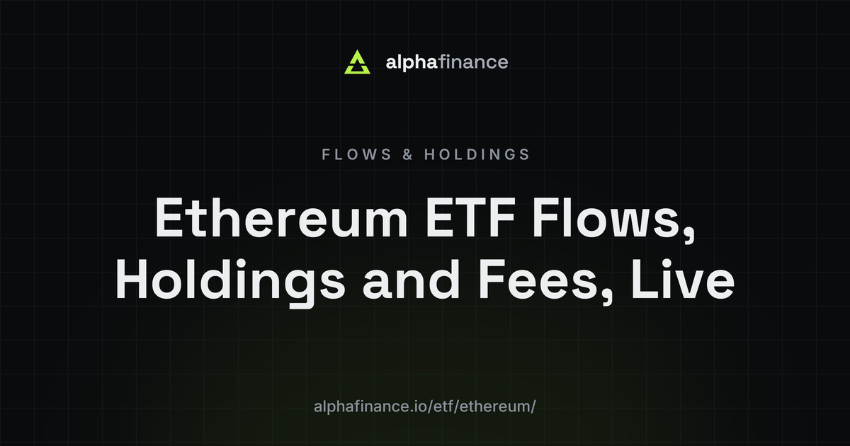 Ethereum ETF Flows, Holdings and Fees, Live | Alpha Finance